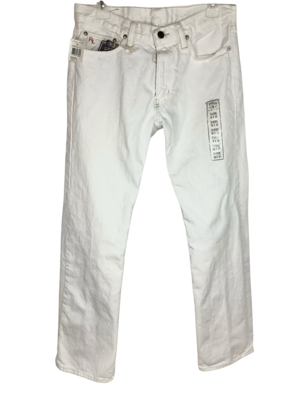 POLO RALPH LAUREN 867 CLASSIC WHITE JEANS 30" 30" NWT